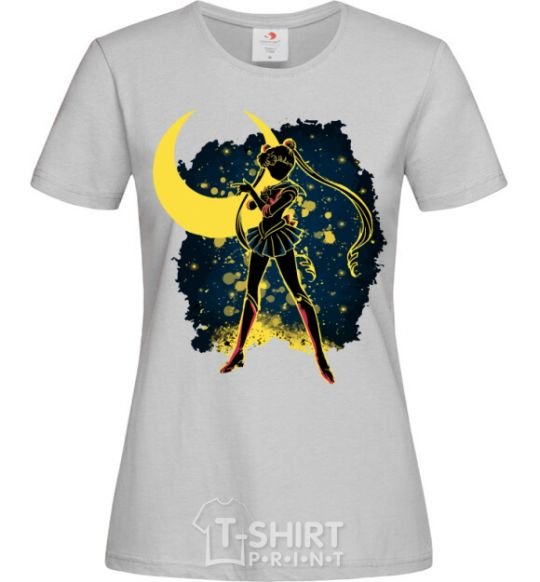 Women's T-shirt Sailor Moon splash grey фото