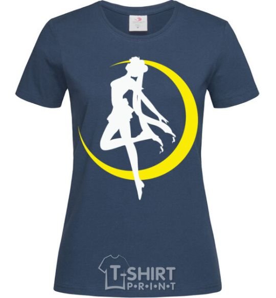 Women's T-shirt Moon Sailor navy-blue фото