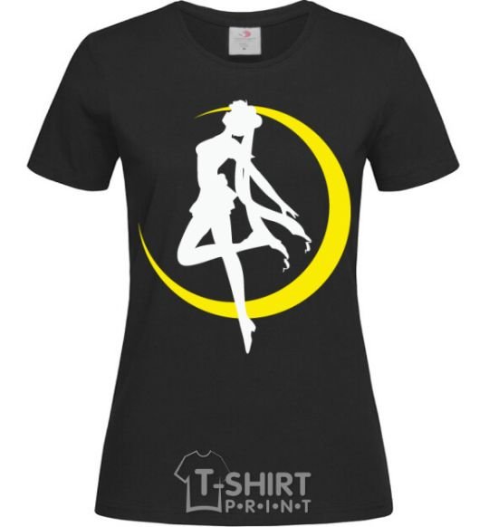 Women's T-shirt Moon Sailor black фото