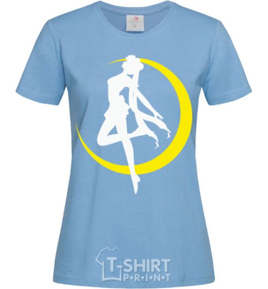 Women's T-shirt Moon Sailor sky-blue фото