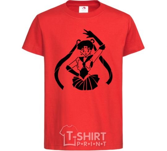 Kids T-shirt Sailor Moon black red фото