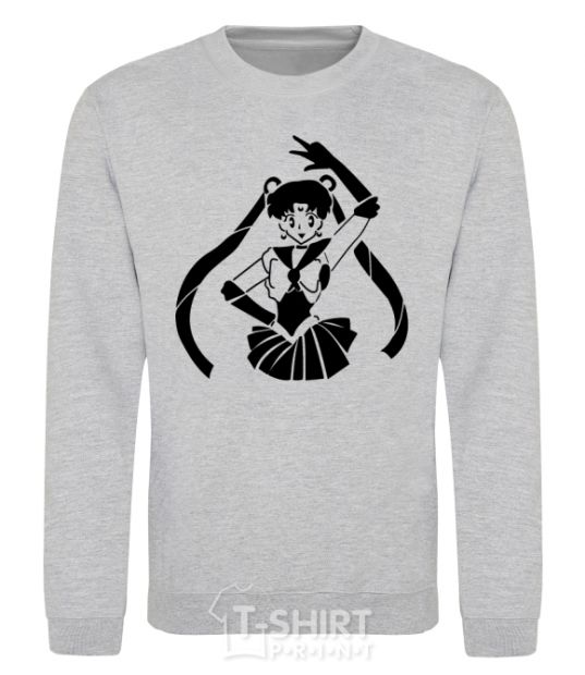 Sweatshirt Sailor Moon black sport-grey фото