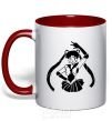 Mug with a colored handle Sailor Moon black red фото