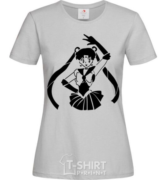 Women's T-shirt Sailor Moon black grey фото