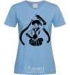 Women's T-shirt Sailor Moon black sky-blue фото