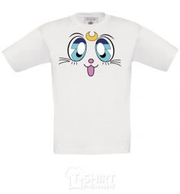 Kids T-shirt Cat Moon White фото