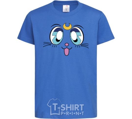 Kids T-shirt Cat Moon royal-blue фото