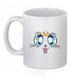 Ceramic mug Cat Moon White фото