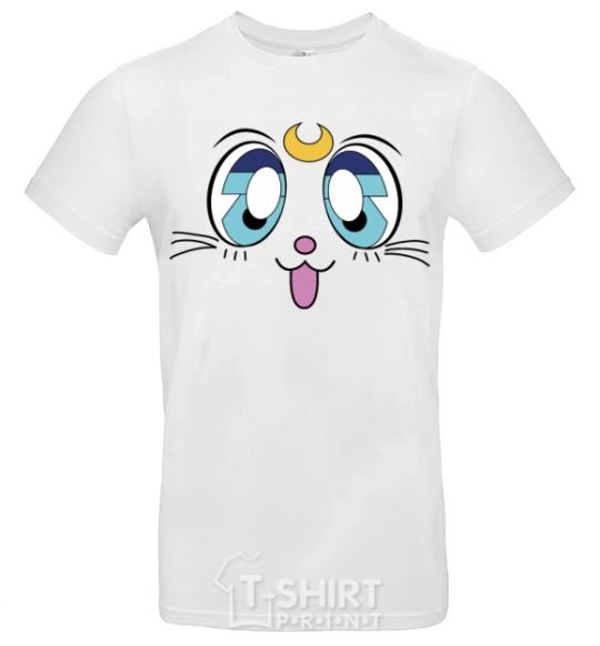 Men's T-Shirt Cat Moon White фото