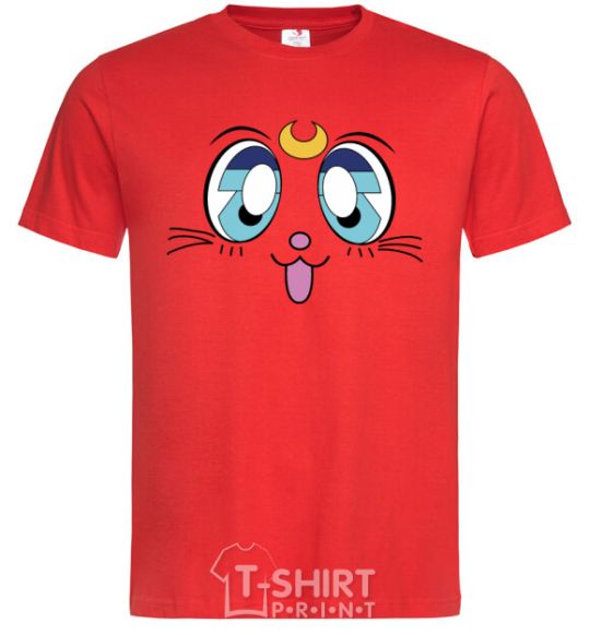 Men's T-Shirt Cat Moon red фото
