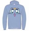 Men`s hoodie Cat Moon sky-blue фото