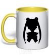 Mug with a colored handle Sailor Moon shadow yellow фото