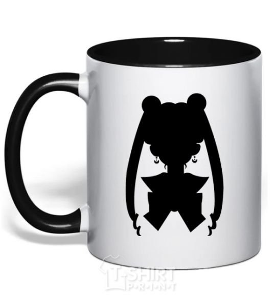 Mug with a colored handle Sailor Moon shadow black фото