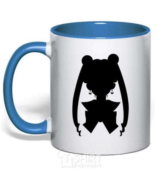 Mug with a colored handle Sailor Moon shadow royal-blue фото