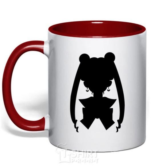 Mug with a colored handle Sailor Moon shadow red фото