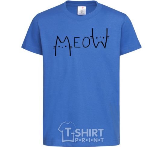 Kids T-shirt Meow royal-blue фото