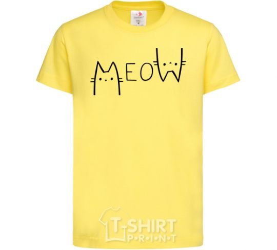 Kids T-shirt Meow cornsilk фото