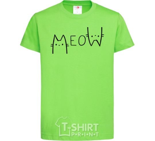 Kids T-shirt Meow orchid-green фото