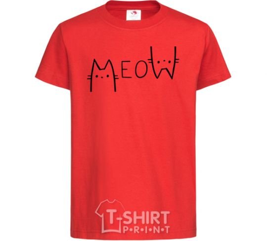 Kids T-shirt Meow red фото
