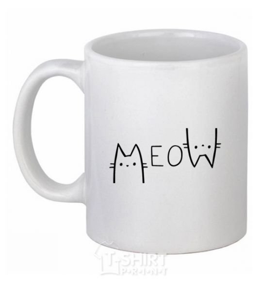 Ceramic mug Meow White фото