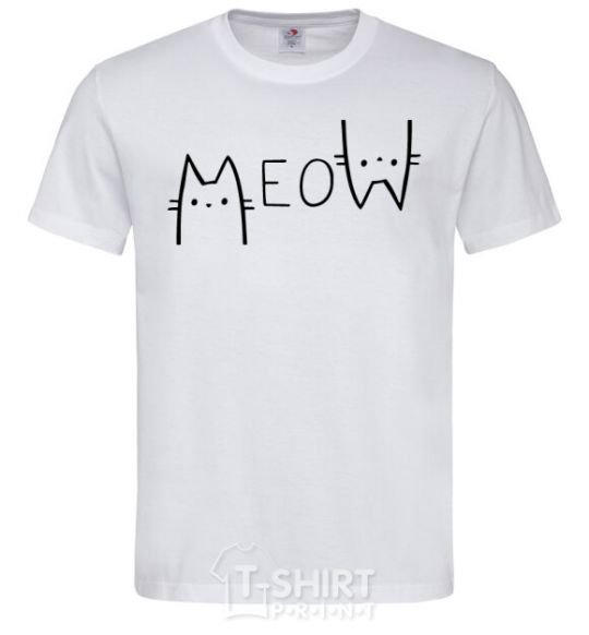 Men's T-Shirt Meow White фото