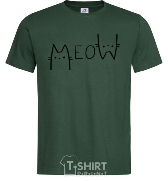 Мужская футболка Meow Темно-зеленый фото