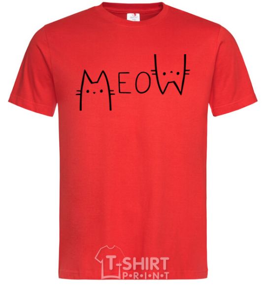 Мужская футболка Meow Красный фото
