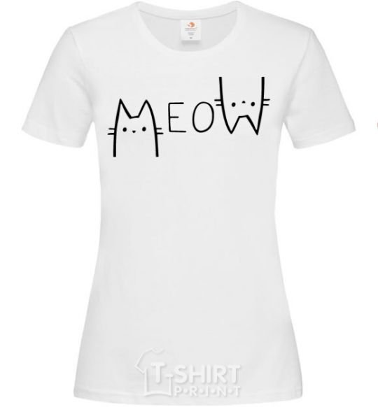 Women's T-shirt Meow White фото