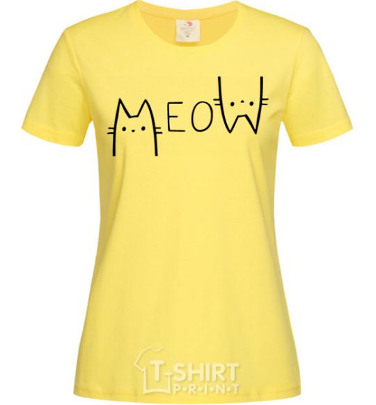 Women's T-shirt Meow cornsilk фото