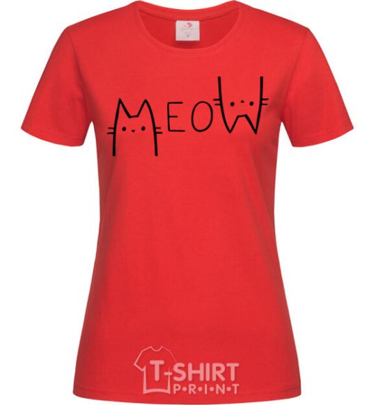 Women's T-shirt Meow red фото