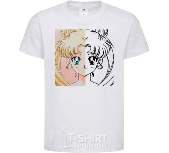 Kids T-shirt Sailor Moon halves White фото