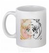 Ceramic mug Sailor Moon halves White фото