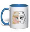 Mug with a colored handle Sailor Moon halves royal-blue фото