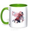 Mug with a colored handle Darling in the franxx kelly-green фото