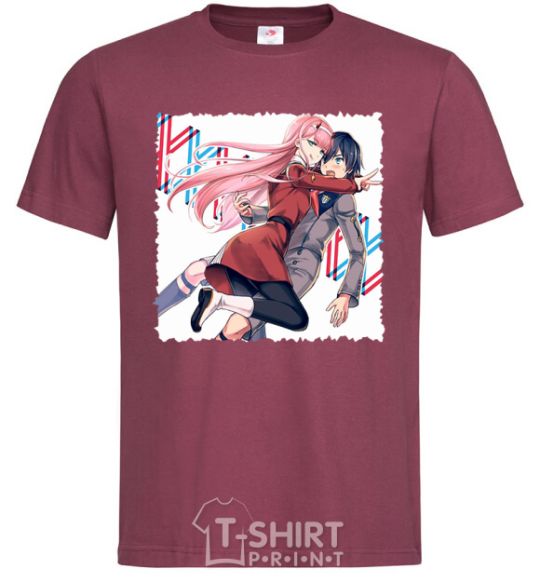 Men's T-Shirt Darling in the franxx burgundy фото