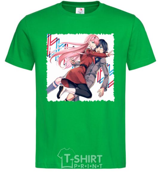 Men's T-Shirt Darling in the franxx kelly-green фото