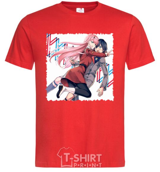 Men's T-Shirt Darling in the franxx red фото