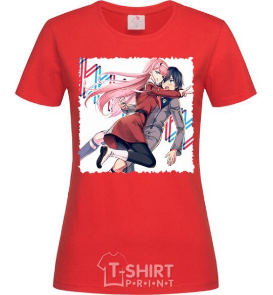 Women's T-shirt Darling in the franxx red фото