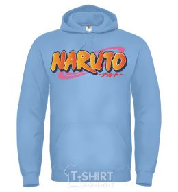 Men`s hoodie Naruto logo sky-blue фото
