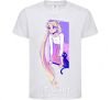 Kids T-shirt Sailor moon with the cat White фото