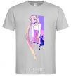 Men's T-Shirt Sailor moon with the cat grey фото