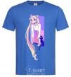 Men's T-Shirt Sailor moon with the cat royal-blue фото