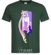 Men's T-Shirt Sailor moon with the cat bottle-green фото