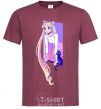 Men's T-Shirt Sailor moon with the cat burgundy фото