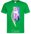 Men's T-Shirt Sailor moon with the cat kelly-green фото