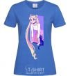 Женская футболка Sailor moon with the cat Ярко-синий фото