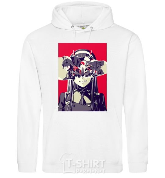Men`s hoodie Darling in the Franxx poster White фото