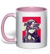 Mug with a colored handle Darling in the Franxx poster light-pink фото