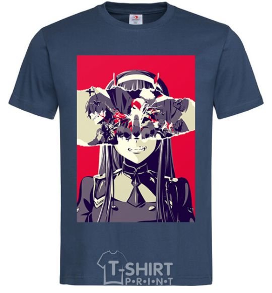 Men's T-Shirt Darling in the Franxx poster navy-blue фото