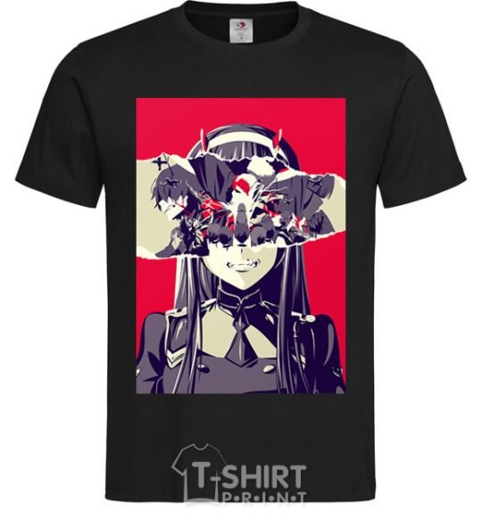 Men's T-Shirt Darling in the Franxx poster black фото